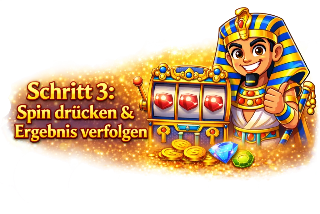Schritt 3 Spin drücken Ergebnis verfolgen